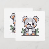 Invitation Création de Koala Vector Magique Kawaii (Devant / Derrière)