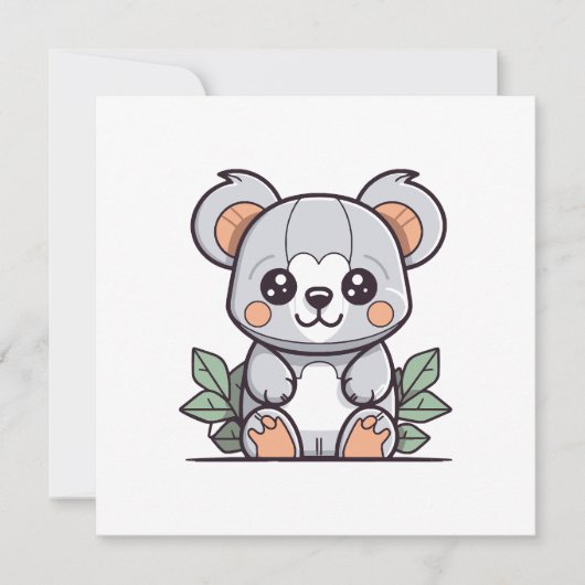 Invitation Création de Koala Vector Magique Kawaii (Devant)