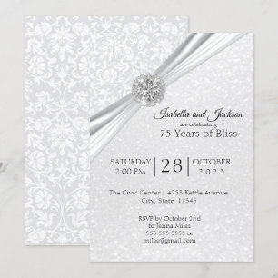 Invitation Création élégante pour le 75e anniversaire de diam