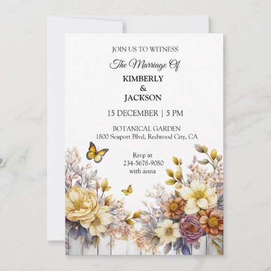 Invitation Création Florale Élégante (Devant)
