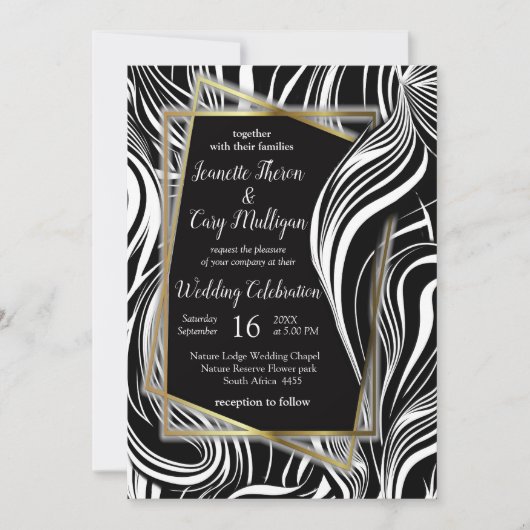 Invitation Creative Black and White Seamless Abstraction (Devant)