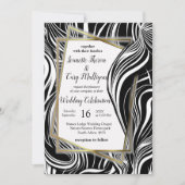 Invitation Creative Black and White Seamless Abstraction (Devant)