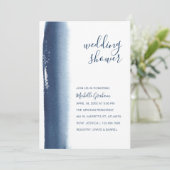 Invitation Creative Navy Blue Aquarelle Couples Douche (Debout devant)