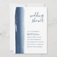 Creative Navy Blue Aquarelle Couples Douche