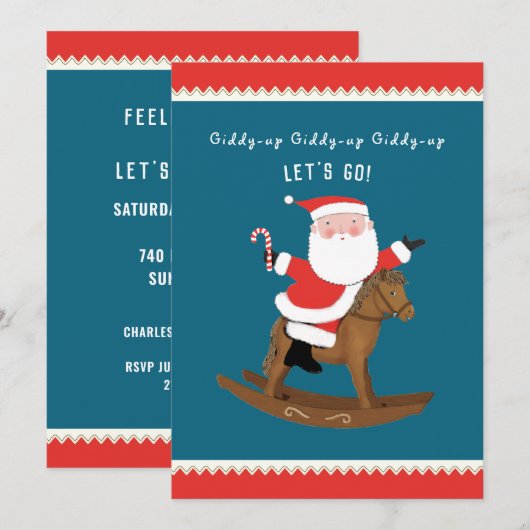 Invitation créative pour une fête de Noël (Devant / Derrière)