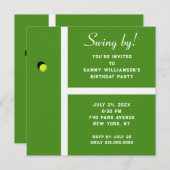 Invitation Creative Tennis Party (Devant / Derrière)