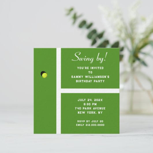 Invitation Creative Tennis Party (Debout devant)