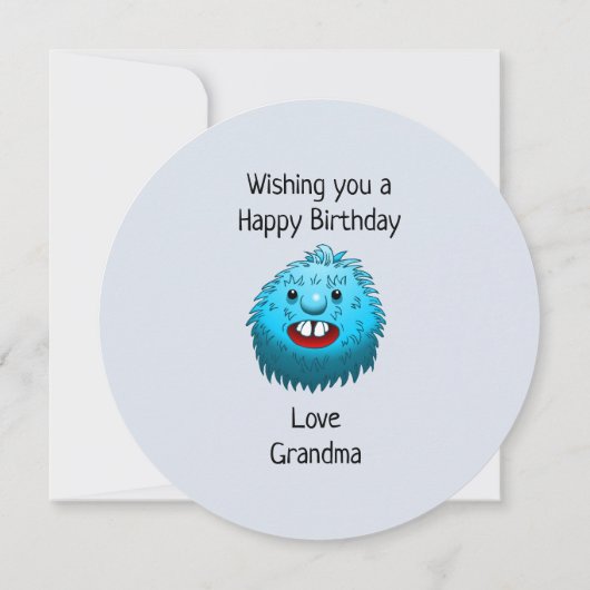 Invitation Créature Bleue Charmante (Dos)