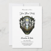 Invitation Créature imaginaire foncé avec ailes. (Devant)