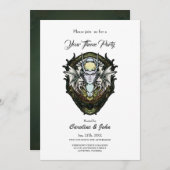 Invitation Créature imaginaire foncé avec ailes. (Devant / Derrière)