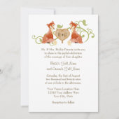 Invitation Créatures animales boisées, renard n vignes Mariag (Devant)