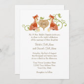 Invitation Créatures animales boisées, renard n vignes Mariag (Devant / Derrière)