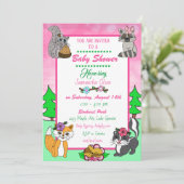Invitation Créatures forestières Baby shower des animaux fore (Debout devant)