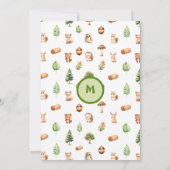 Invitation Créatures forestières Baby shower rustique (Dos)
