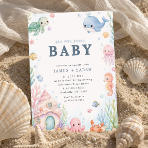 Invitation Créatures marines Animaux de l'océan Baby Shower m
