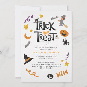 Invitation Créatures mignonnes Monstres d'Halloween Fête d'an