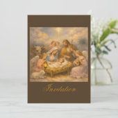Invitation Crèche avec des anges (Debout devant)