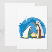 Invitation Crèche avec Marie Joseph et l'Enfant Jésus (Devant / Derrière)