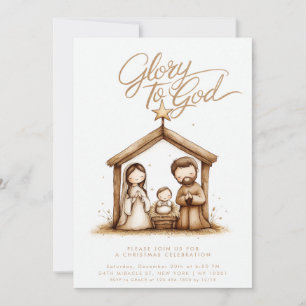 Invitation Crèche de la Nativité Enfant Jésus Noël Religieux