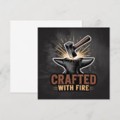 Invitation Créé avec le feu – Autocollant d'artisan rustique (Devant / Derrière)