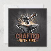 Invitation Créé avec le feu – Autocollant d'artisan rustique (Devant)