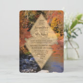 Invitation Creekside woods érable feuille mariage d'automne (Debout devant)