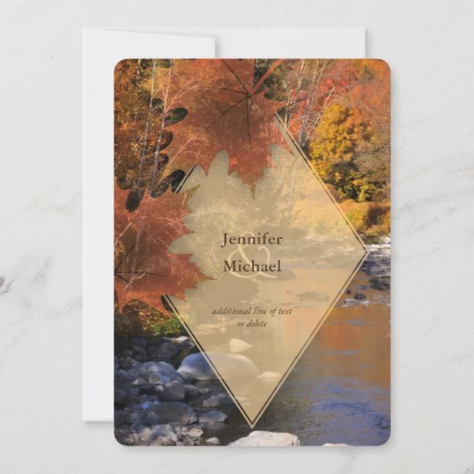Invitation Creekside woods érable feuille mariage d'automne (Dos)