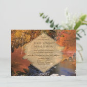 Invitation Creekside woods feuille d'érable mariage d'automne (Debout devant)