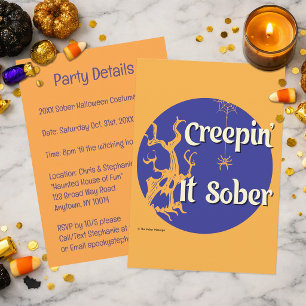 Invitation Creepin’ It Sober Soirée d'Halloween Sobre