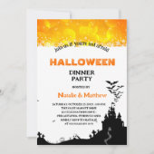 Invitation Creepy Haunted Spooky House Halloween Dinner Party (Devant)