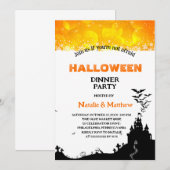 Invitation Creepy Haunted Spooky House Halloween Dinner Party (Devant / Derrière)