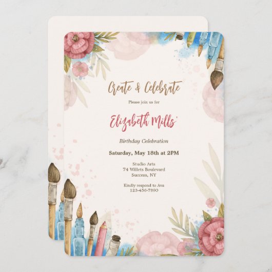 Invitation Créer et célébrer (Devant / Derrière)