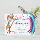 Invitation Créer et célébrer l'Invitation de la fête de peint (Debout devant)