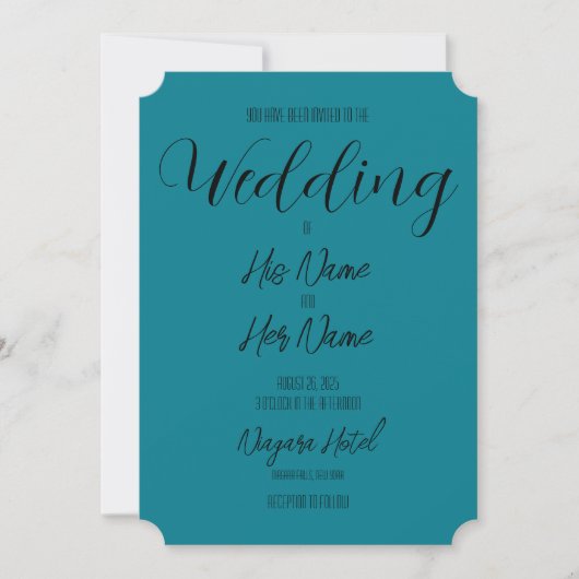 Invitation Créer votre propre Mariage Turquoise (Devant)