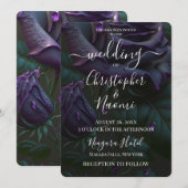 Invitation Créer votre propre Rose profond violet Closeuse (Devant / Derrière)