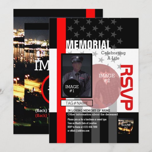 Invitation Créez vos propres avec 4 images et 12 lignes de (Devant / Derrière)