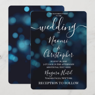 Invitation Créez vos propres bulles sombres Bokeh Mariage