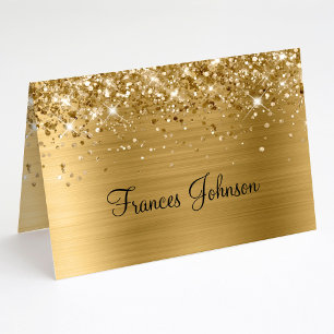 Invitation Créez vos propres cartons de table en or scintilla