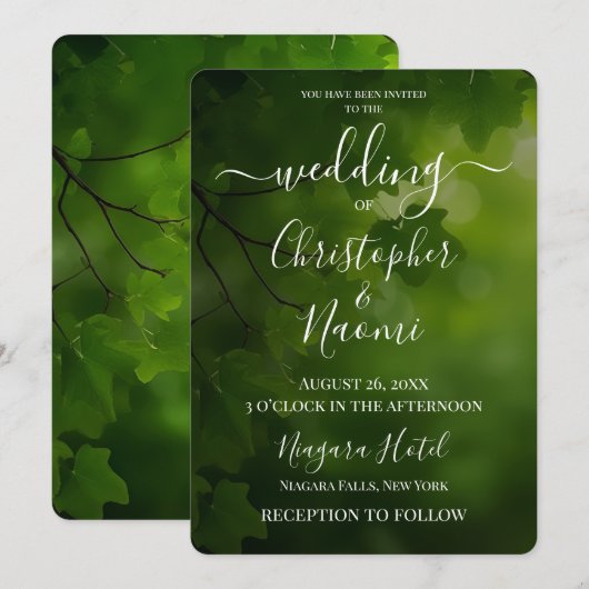 Invitation Créez Vos Propres Feuilles Vertes (Devant / Derrière)