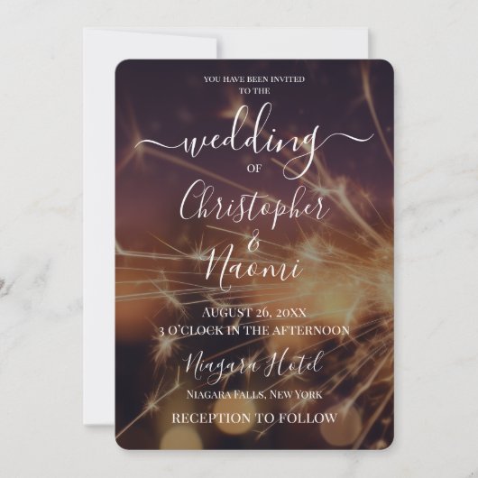 Invitation Créez vos propres feux d'artifice Golden Sparkler (Devant)