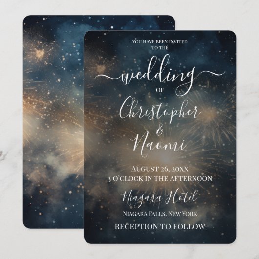 Invitation Créez vos propres feux d'artifice Smokey Blue (Devant / Derrière)