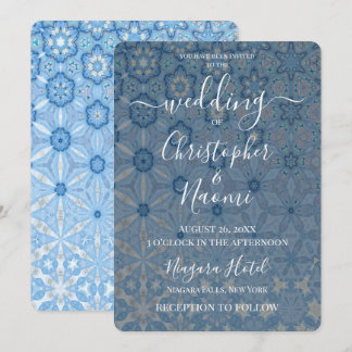 Invitation Créez Vos Propres Fleurs Bleues Géométriques Maria