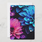 Invitation Créez vos propres fleurs roses et bleues vibrantes (Dos)
