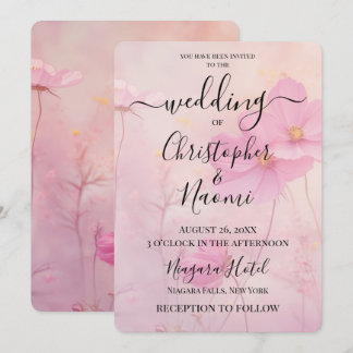 Invitation Créez vos propres Fleurs sauvages roses délicieux