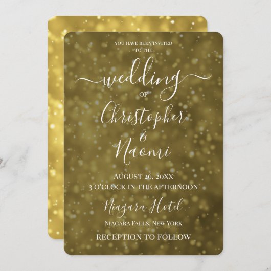 Invitation Créez vos propres lumières d'or jaune (Devant / Derrière)