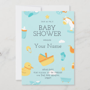 Invitation Créez votre propre Baby shower Bleu C'est un garço
