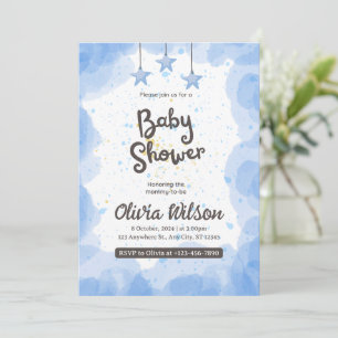 Invitation Créez votre propre Baby shower bleu personnalisé