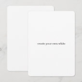 Invitation créez votre propre blanc (Devant / Derrière)