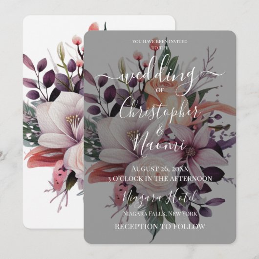 Invitation Créez votre propre bouquet de fleurs Vintages (Devant / Derrière)