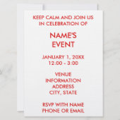 Invitation Créez votre propre calme et votre texte (Dos)